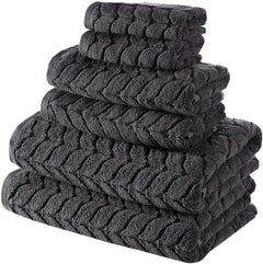 Certified Organic Turkish Cotton Bath Towels, Luxury Jacquard Absorbent, Ultra Soft-Plush Organic Towel Set