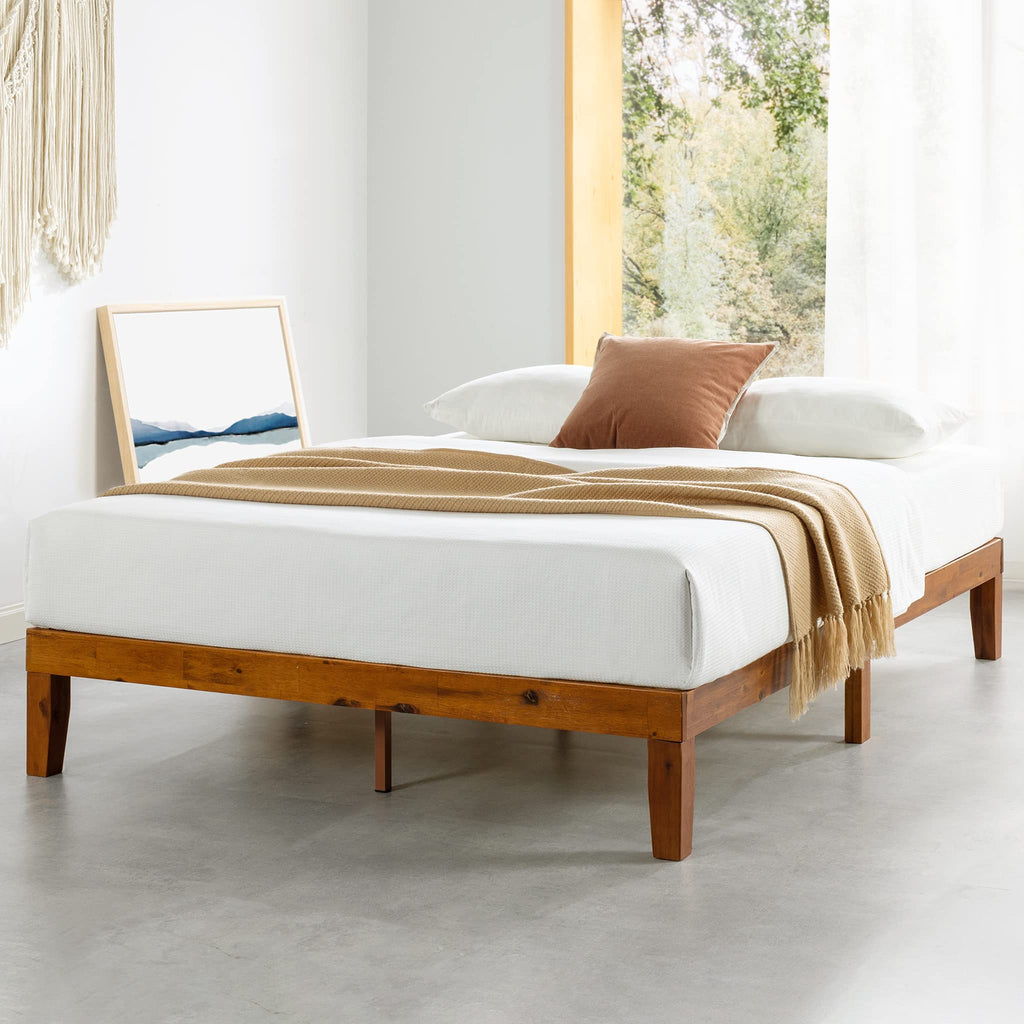 Naturalista Classic 12-Inch Solid Wood Platform Bed | Wooden Slats, No Box Spring Needed, Easy Assembly | Full, Cherry