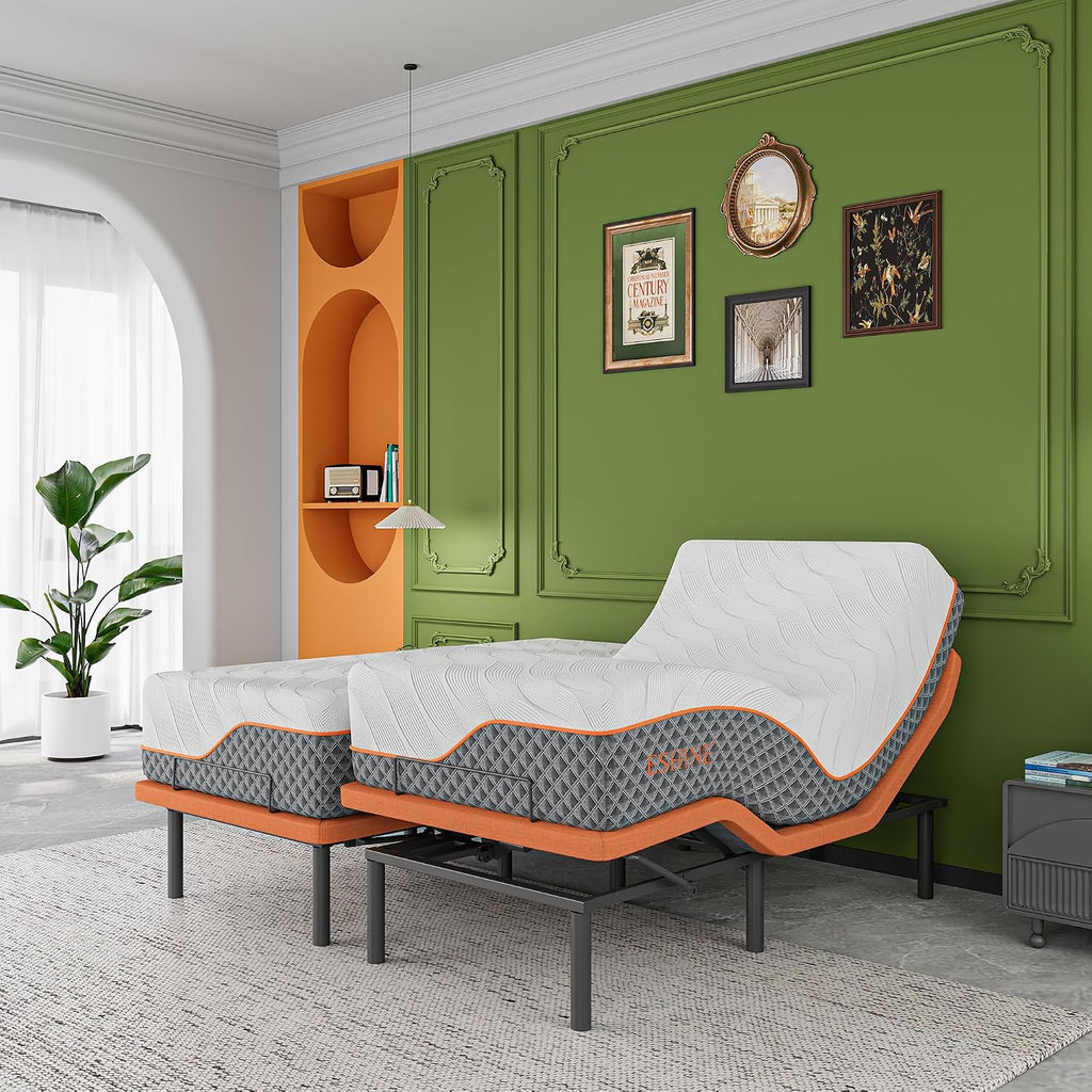 14" Split King Adjustable Bed Frame Hybrid Matt with Massage - Set of 27