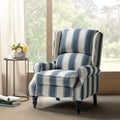 Upholstered Wingback Recliner Chair, Small Adjustable Footrest Push Back Single Reclining Sofa, Mid Century Modern