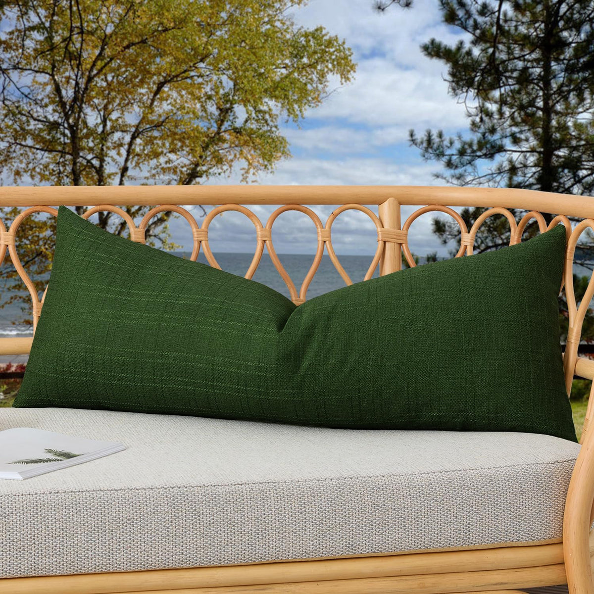 Outdoor Waterproof 14"x36" Pillow Cover 1 Pack, Army Green