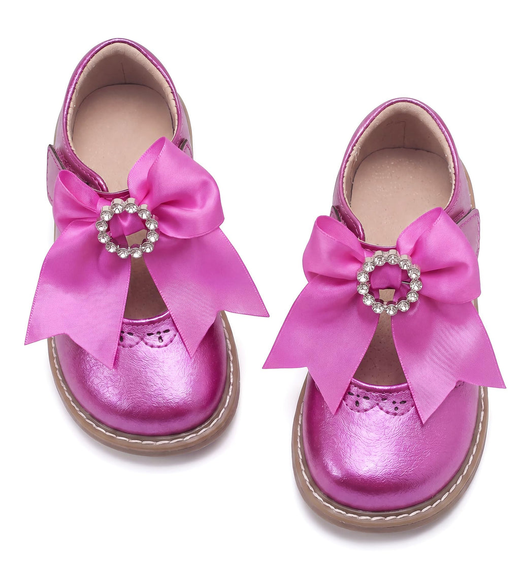 Toddler Girl Mary Jane Flat Dress Shoes with Bow