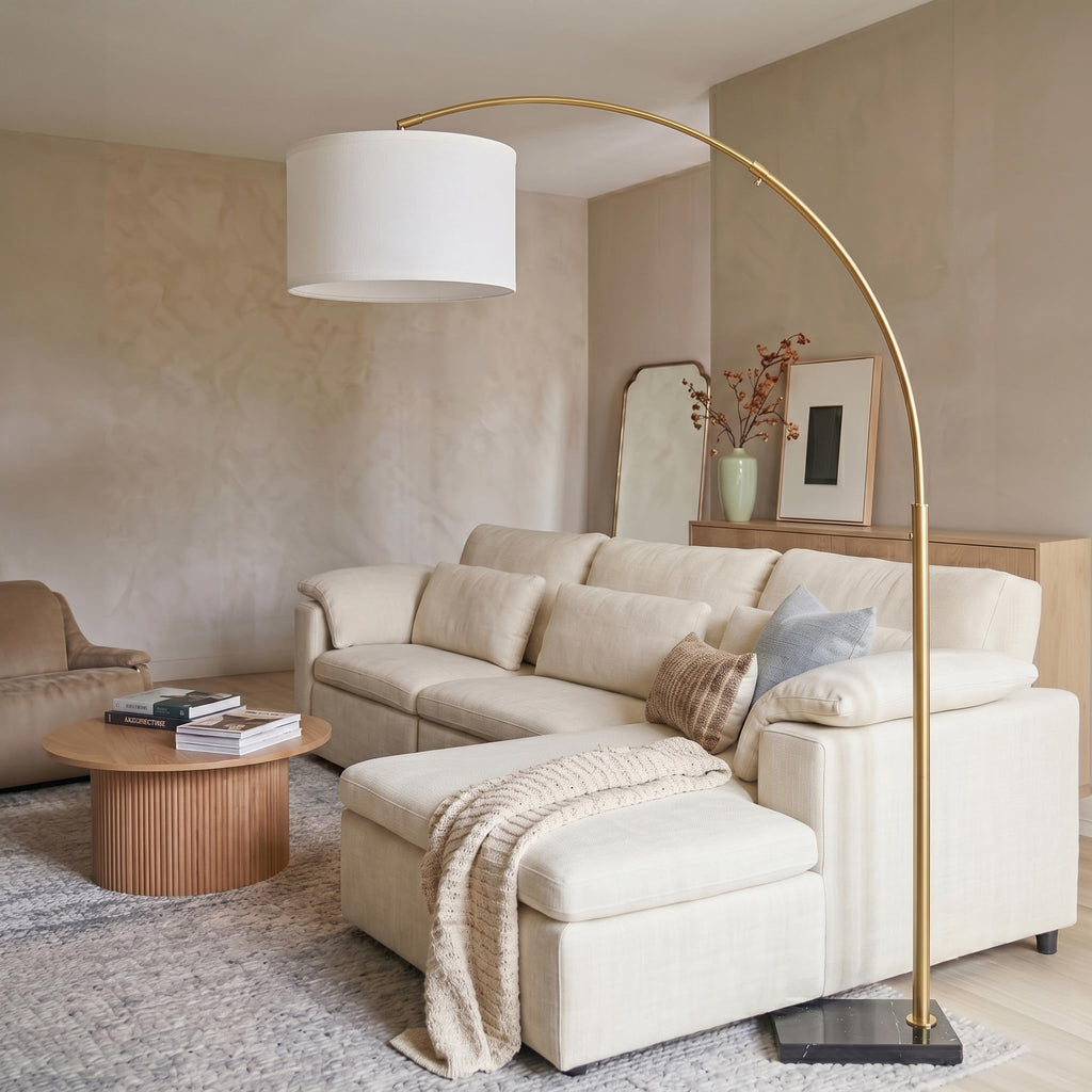 Inspired Arco Style Logan Arc Floor Lamp, Bright Standing Lamp s, Offices & Bedrooms, Modern Living Room Décor, Tall Hanging Floor Lamp