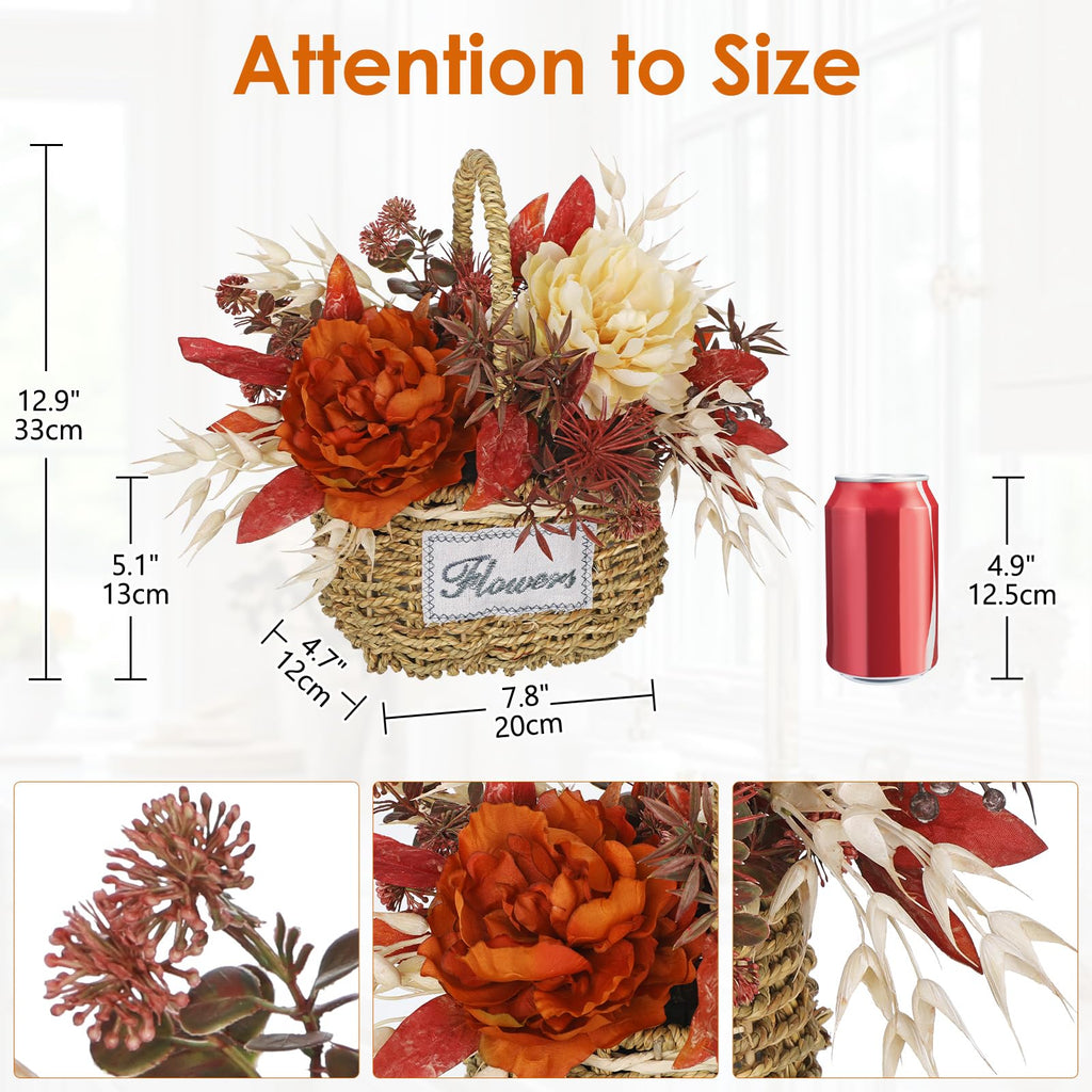 Fall Centerpieces for Tables Fall Floral Peonies Artificial Flowers in Vase