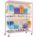 P8 Max Heavy Duty Clothes Rack(With Extended Width Design) Rolling Clothing Racks for Hanging Clothes,Portable