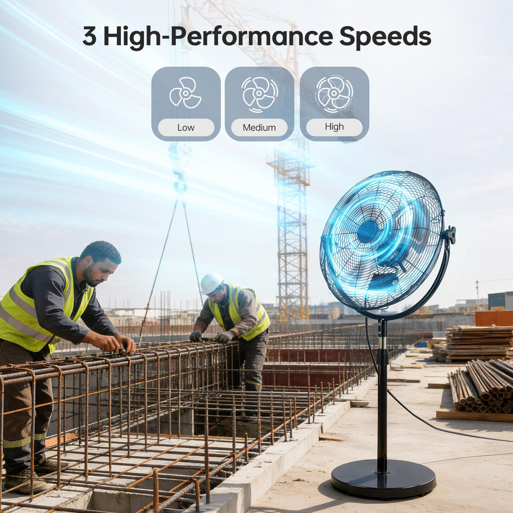20 Inch Heavy Duty High Velocity Metal Stand Pedestal Fan