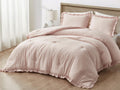 Nora Blush Ruffle Comforter Set, 3-Pieces