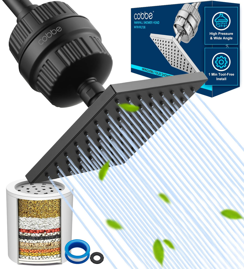 High Pressure Filtered Shower Head with Filters for Hard Water Combo