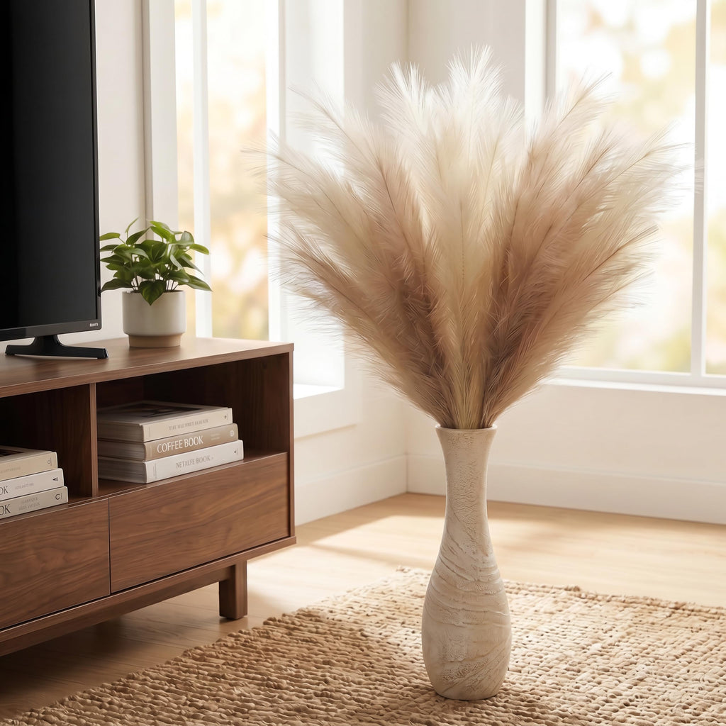 Faux Pampas Grass, 9PCS Pompas, Large Pompas Grass, 38'' Tall Pampas Grass for Floor Vase, Pampas Grass Decor Tall