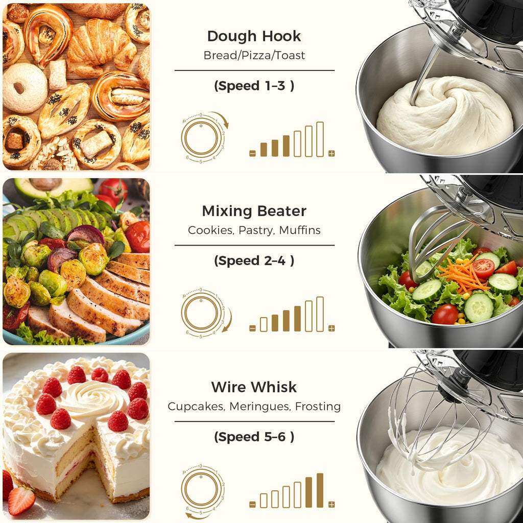 Stand Mixer, 8.5QT Electric Kitchen Mixer