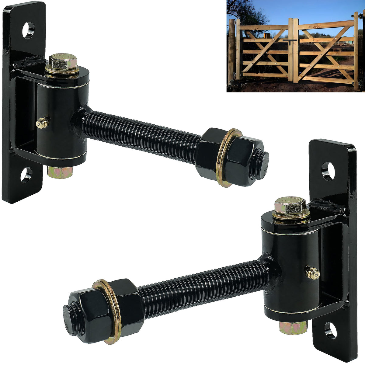 Heavy Duty T Bolt Gate Hinges, 700 LBS Capacity, Thickened Solid Steel