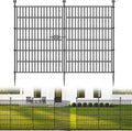 No-Dig Decorative Outdoor Garden Fence for Yard, Animal Barrier Fencing for Dog | Rustproof Metal Temporary Fence for (5 Panels)