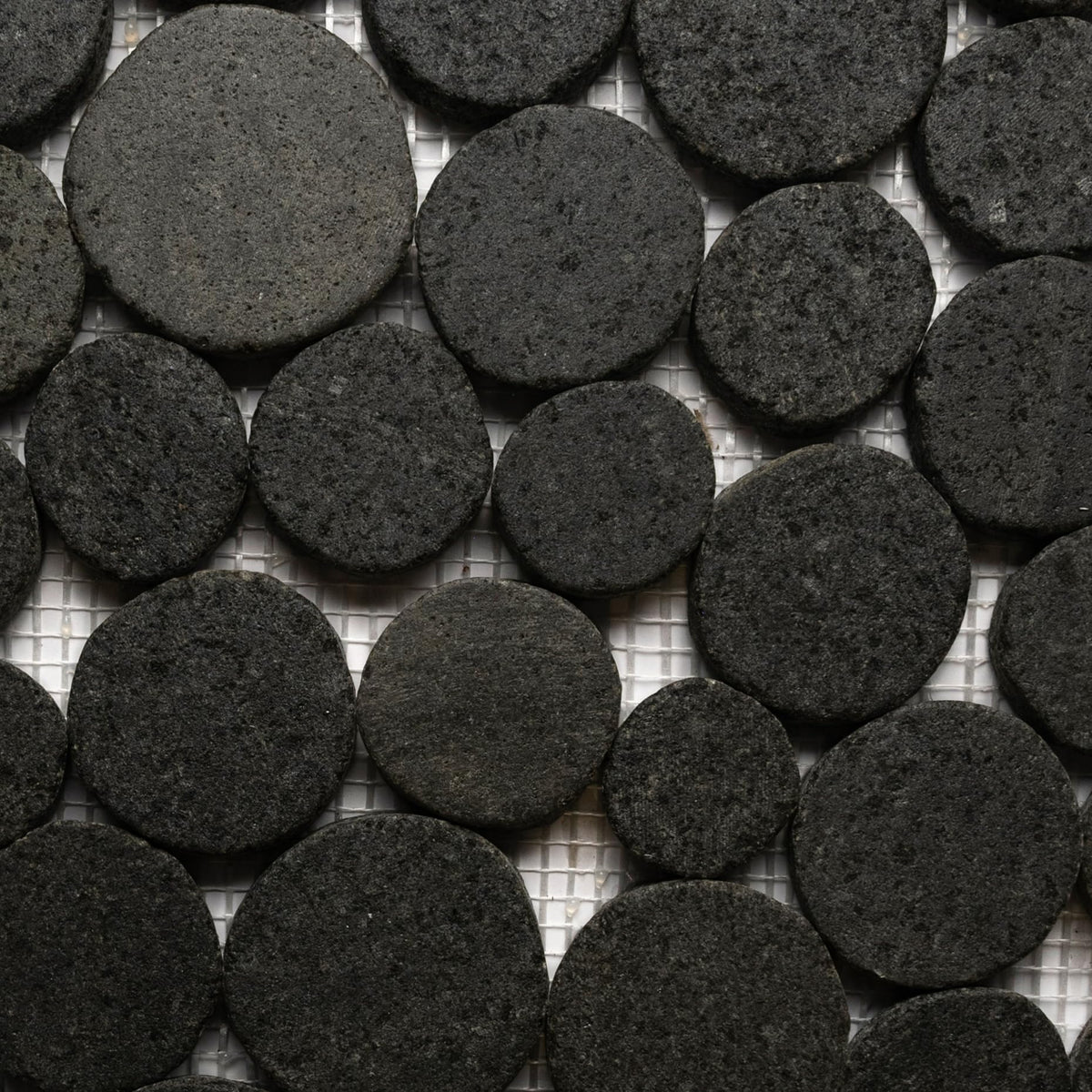 CNK Glazed Black Moon Mosaic - 12" X 12" Unpolished Natural Stone, Bathroom, Kitchen, Backsplashes, Shower Floors