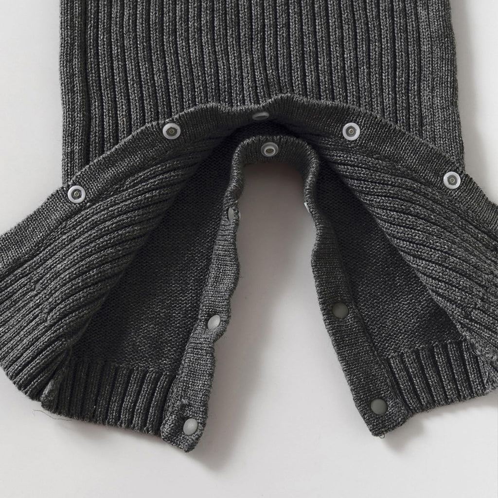 Baby Knitted Jumpsuit, Ribbed Sleeveless Romper for Infants and Toddlers, Gray