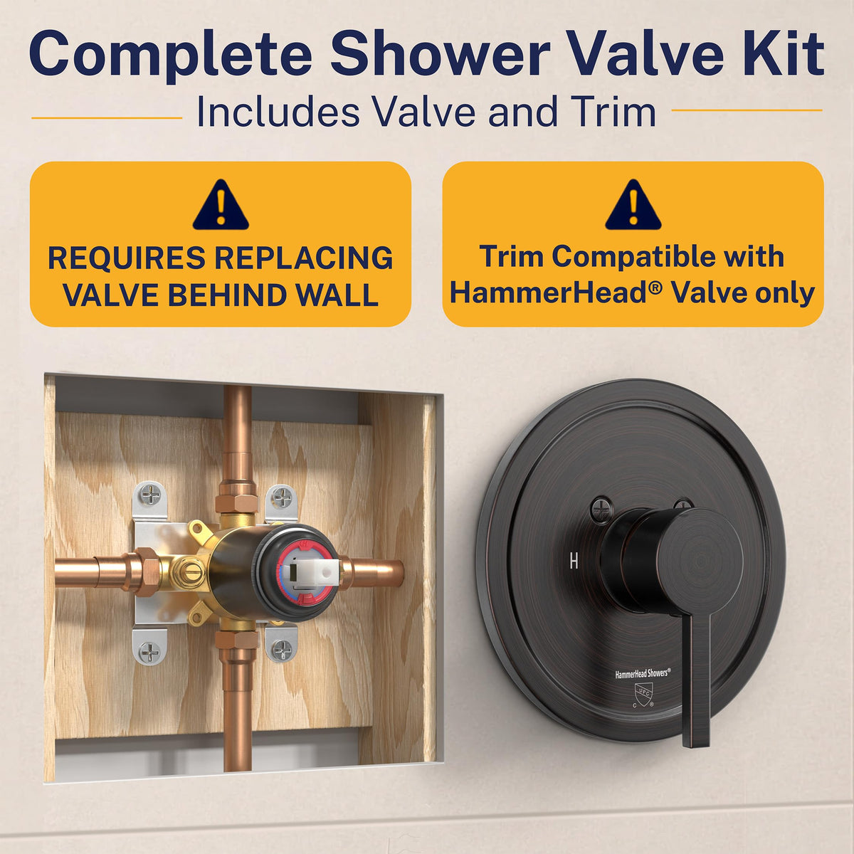 Metal Tub Shower Faucet Set with Handheld, Valve and Trim Kit
