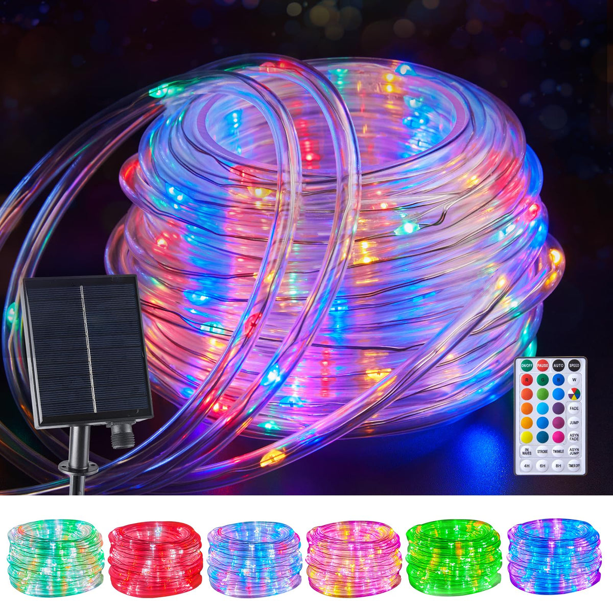 Solar String Lights Outdoor Waterproof, 39FT 100LEDs, Multicolor