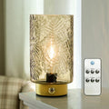 Cordless Glass Table Lamp with Remote, Rechargeable Battery Operated