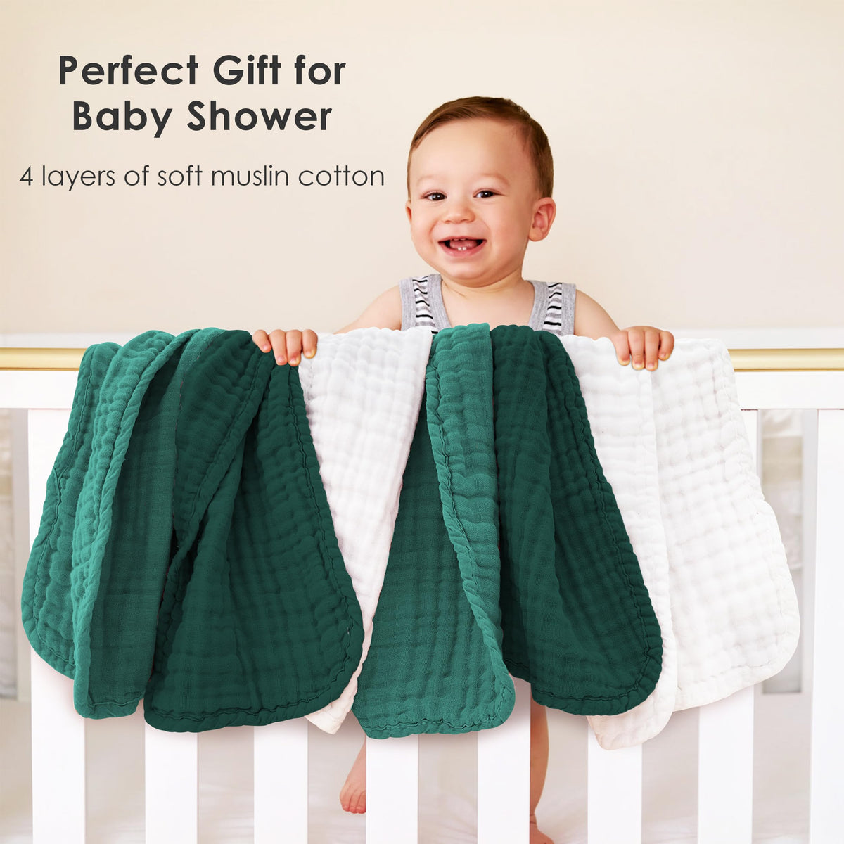 Muslin Burp Cloths for Baby 100% Cotton Burping Cloths for Unisex, Boy, Girl - Large 20'' by 10'' Newborn Essentials