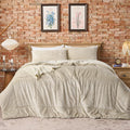 Comforter Set - Ultra Soft & Warm Velvet Khaki Comforter Set for Men Women - Cozy Fuzzy Plush Fluffy Luxury