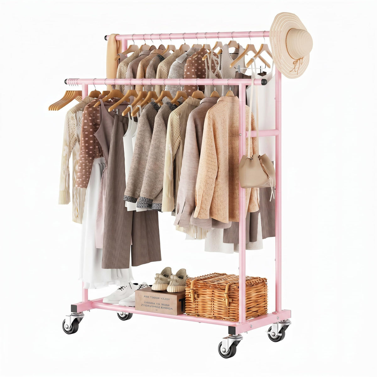 Rolling Garment Rack, Sturdy Clothes Organizer