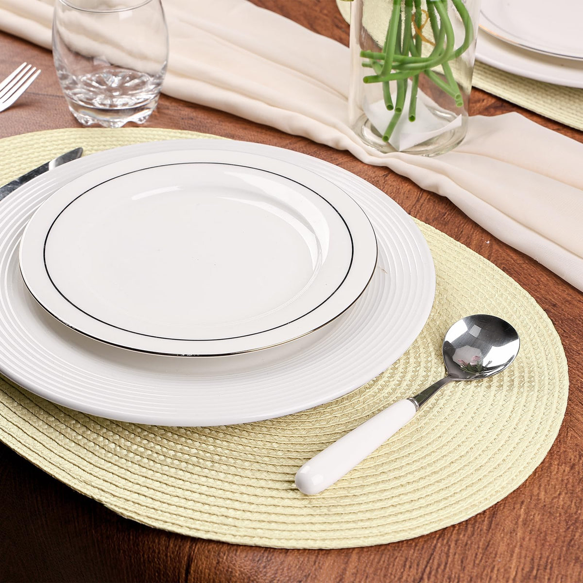 Placemats Set of 6 for Dining Table Washable Woven Non-Slip 18x12 inches Placemat Heat-Resistant Durable Table Mats