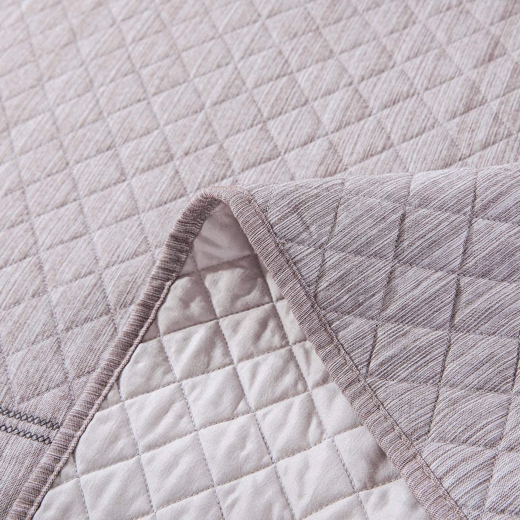Twin 2-Piece Quilt Set, Heather Grey Embroidered Bedspread