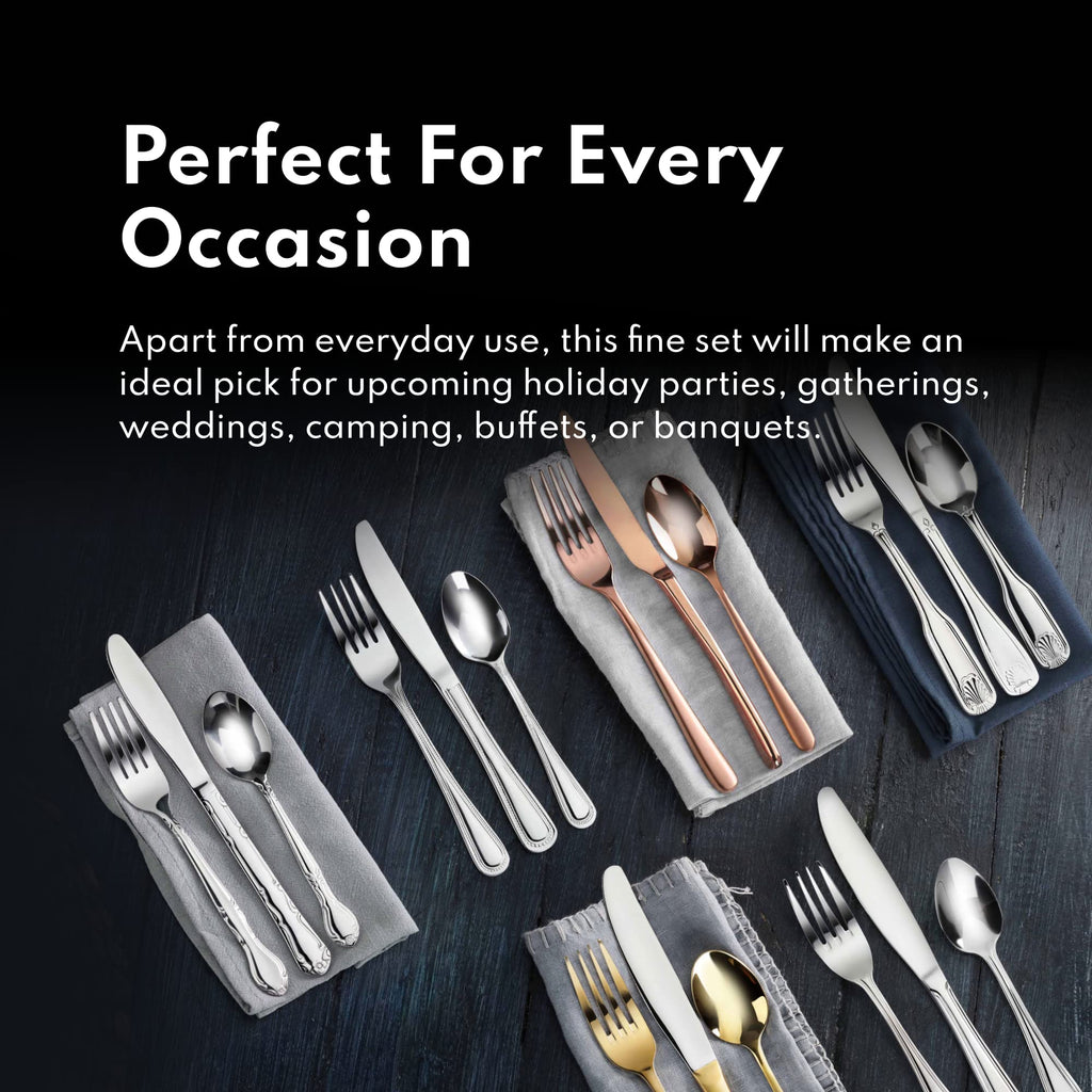 Bead Pattern Stainless Steel Flatware, 36-Piece