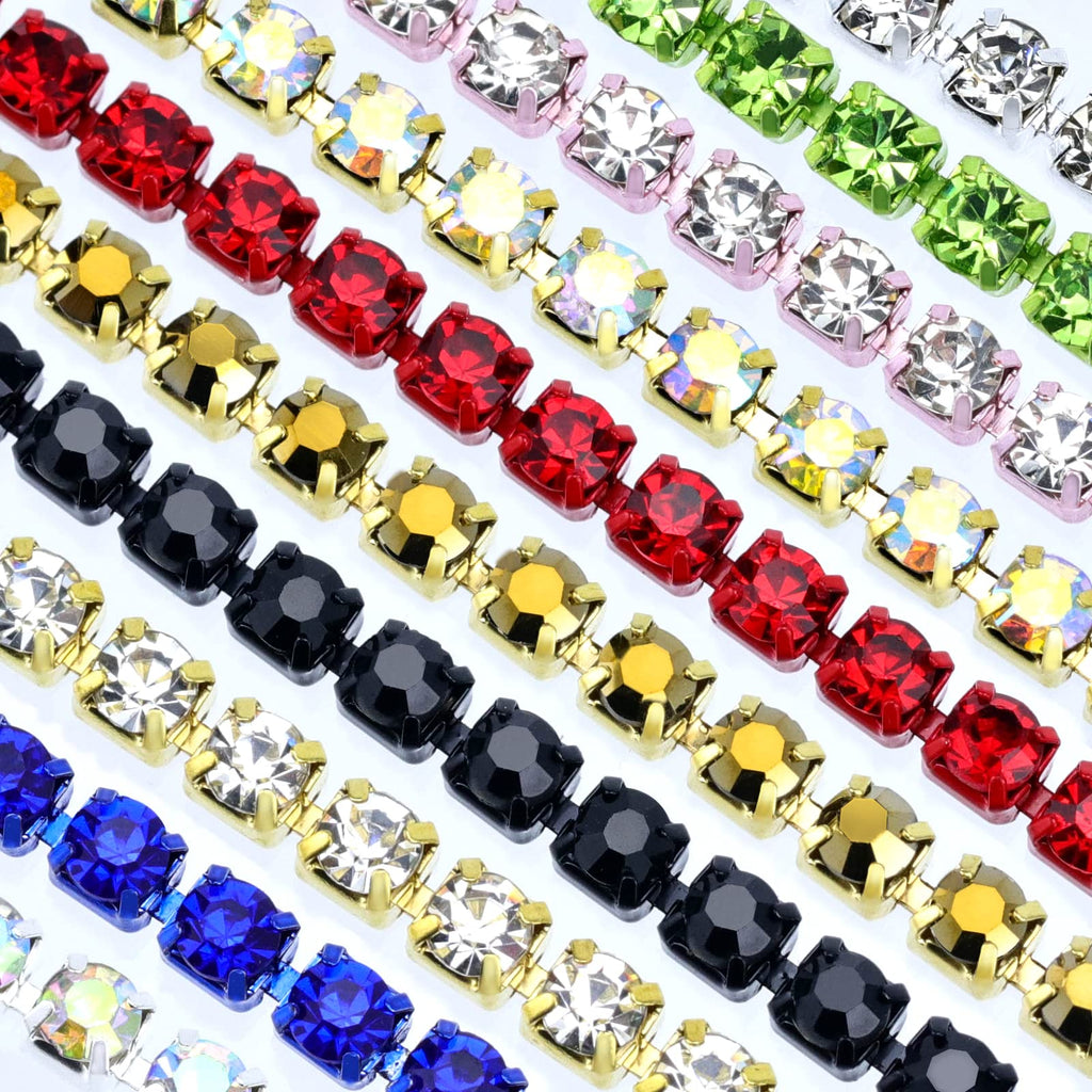 M Crystal Rhinestone Chain Trim for Sewing Crocs Shoes, SS16 Rhinestone Chain for Craft Cups Jewelry - 10 Yards 4M
