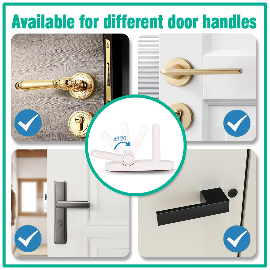 Child Proof Door Lever Lock,ABS with 3M Adhesive Backing,4 Pack