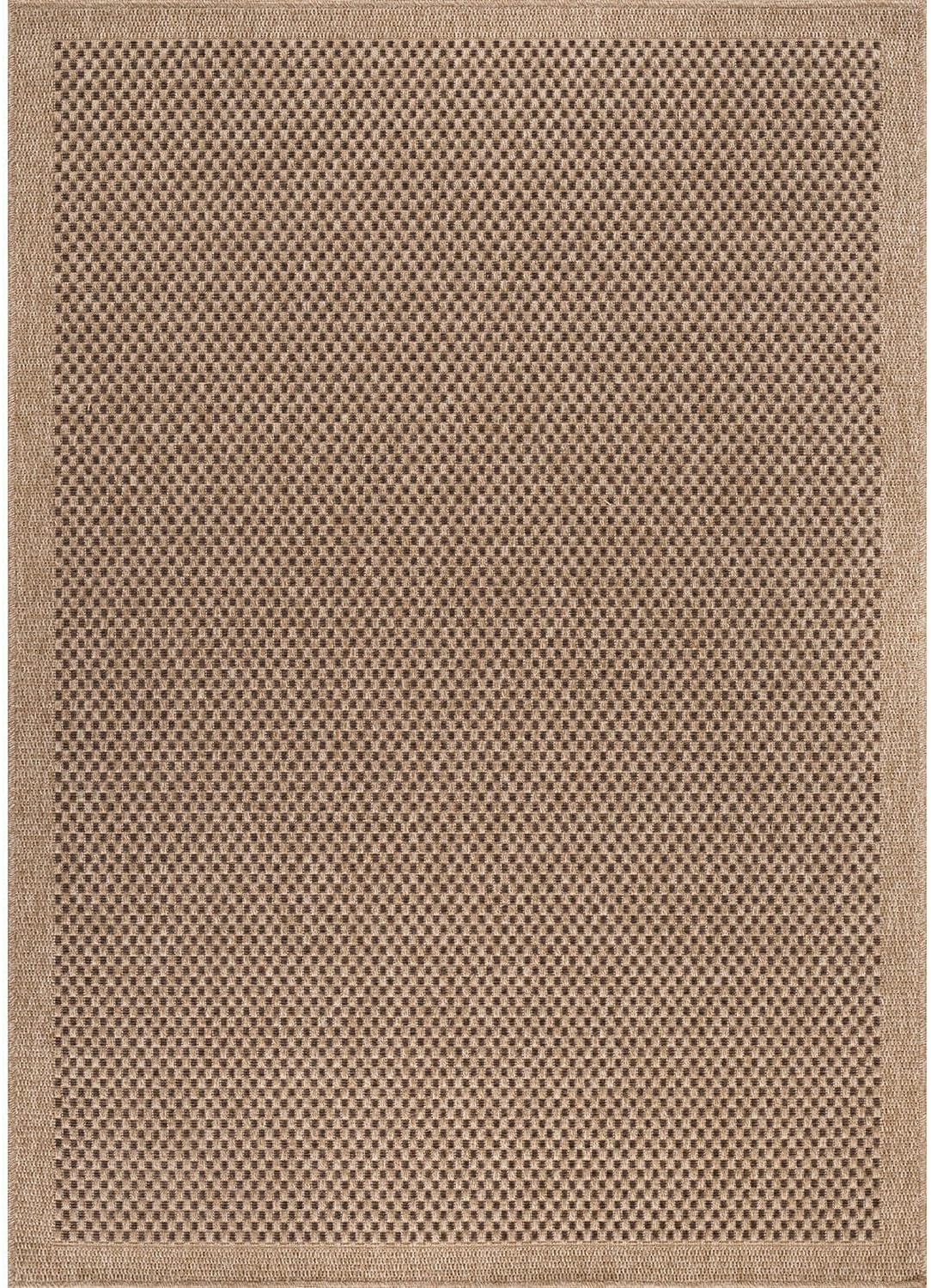 Easy Jute Rug, Indoor Outdoor Natural Color Fiber Area Rugs Patio and Kitchen Rug, Sisal Boho Woven Design