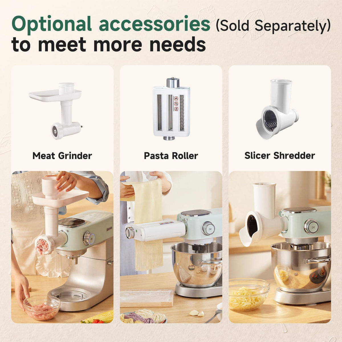 5.3QT Stand Mixer, LED Touch Screen, Quiet Operation, 11-Speed