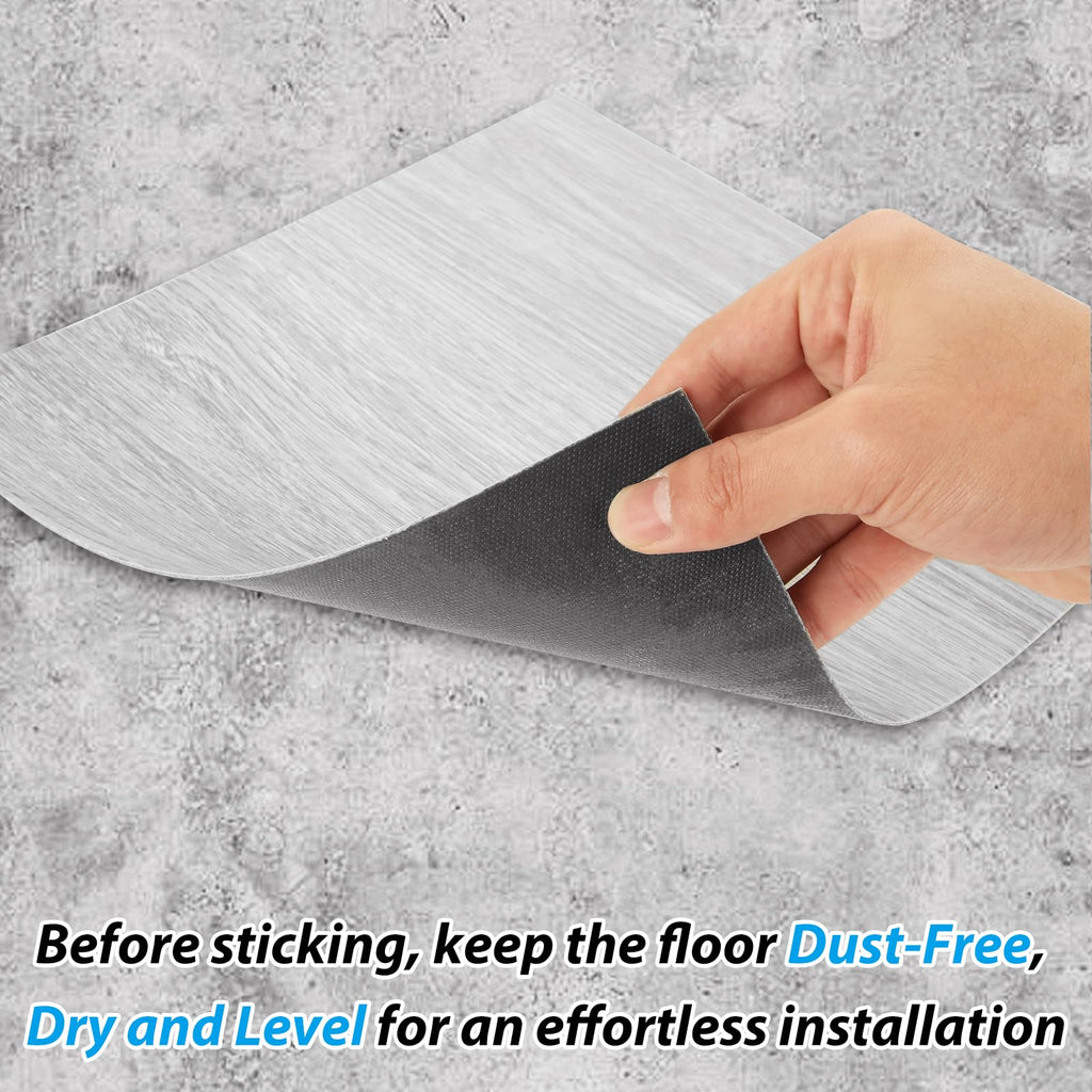 Thicken 36 Sheet Vinyl Flooring 12x12 Peel and Stick Floor Tile Waterproof Clearance Vinyl Floor Tiles Vert Wood Grey