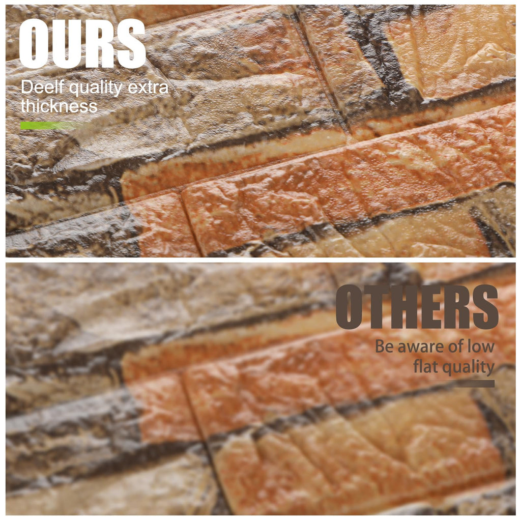 60 Pcs 58 Sq ft 3D Wall Panels Peel and Stick, Retro Rock Color
