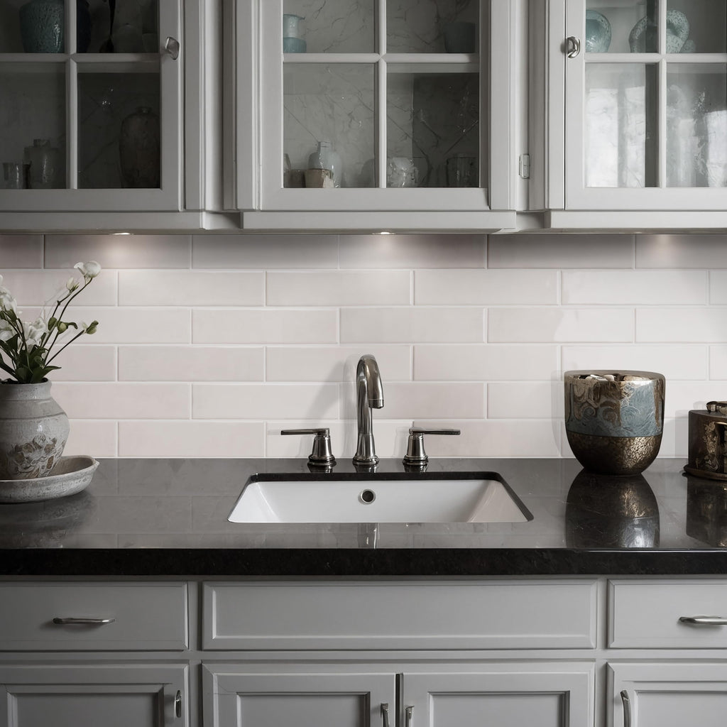 Ceramic Subway Tile | Hoku Pearl White | 3" x 12"