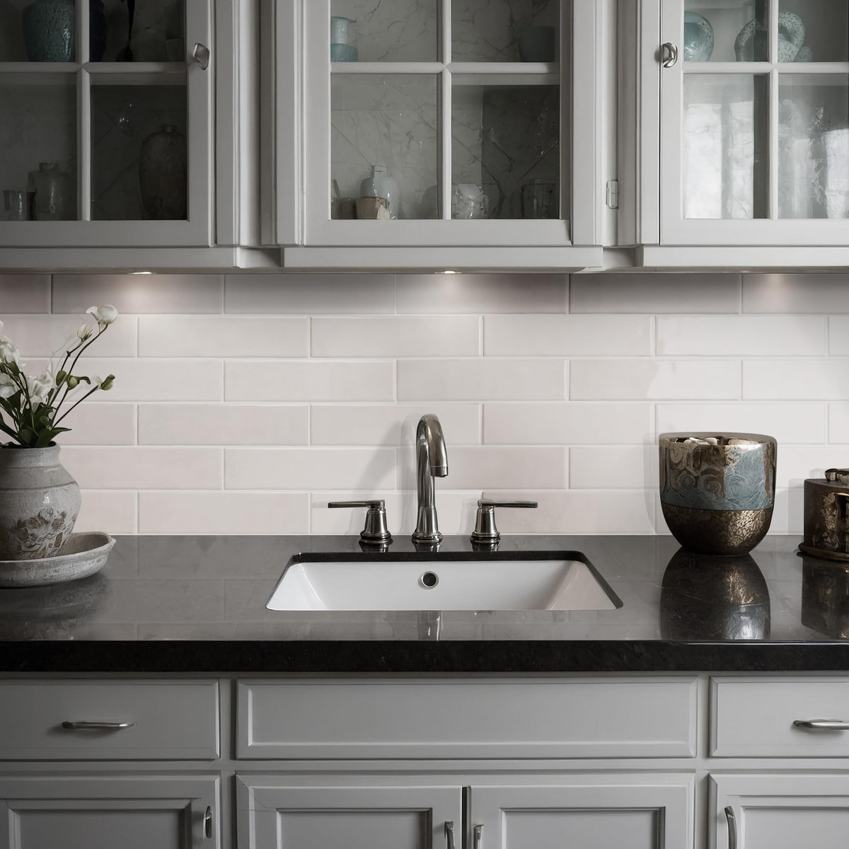 Ceramic Subway Tile | Hoku Pearl White | 3" x 12"