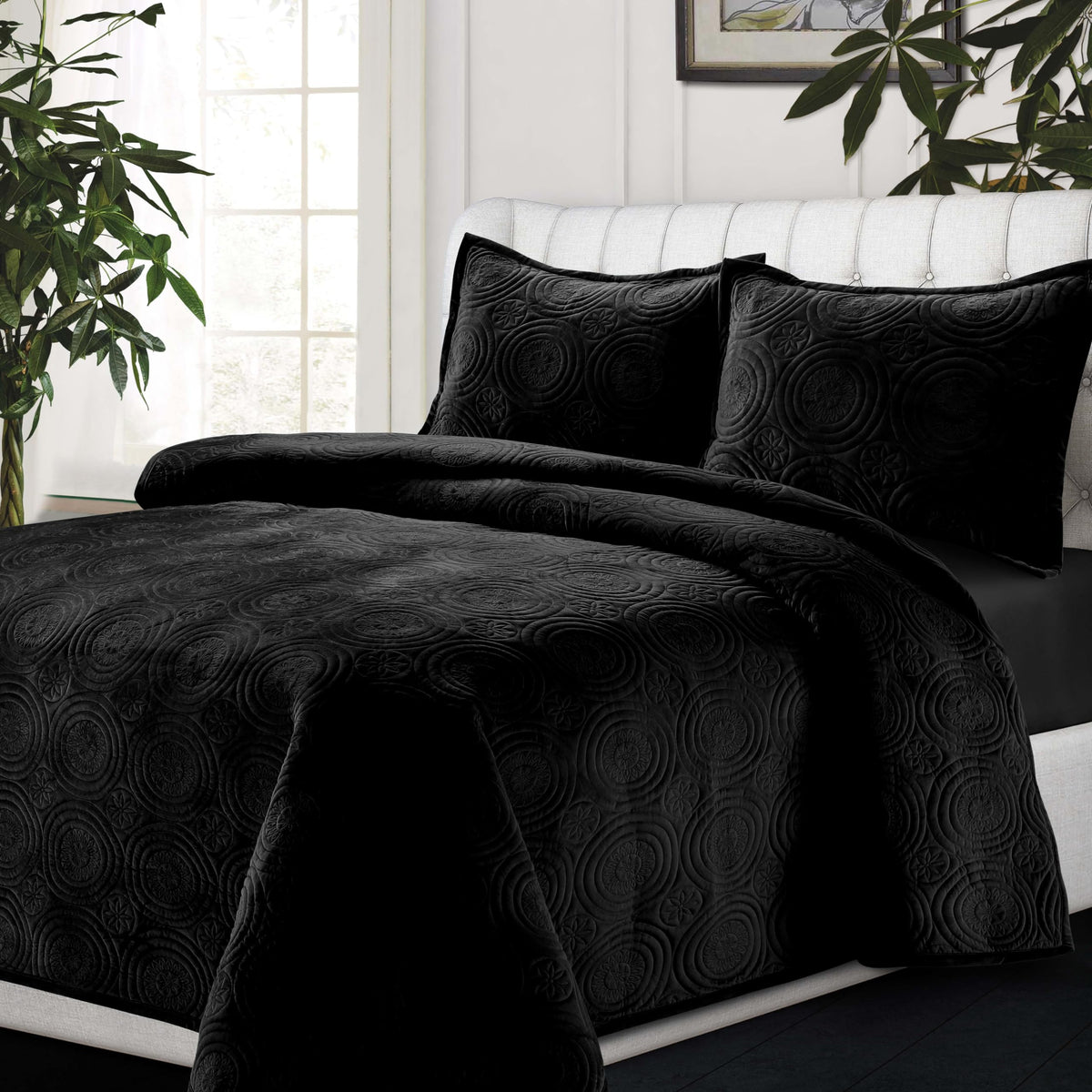Oversized Velvet Quilt Set - Buttery Soft 260GSM Velvet Bedding for Luxurious Comfort - Double-Sided Capri