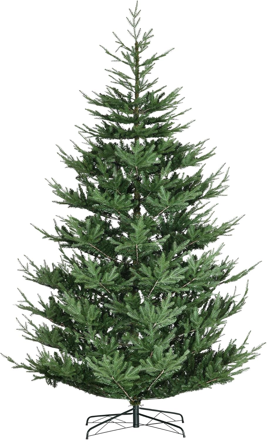 Artificial Christmas Tree, Pine Hinged Xmas Tree with 1939 Realistic Branches, Steel Base, Auto Open, Green