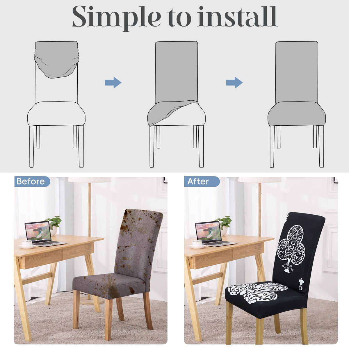 Dining Chair Covers, Dining Room Chair Cover Set of 6