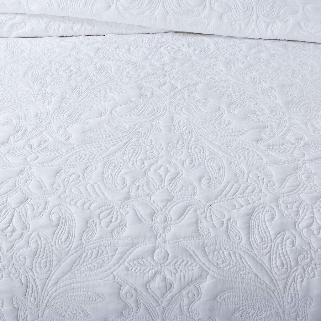 Oversized Queen Bedspreads 110x106- Queen Size Quilt Bedding Sets 3-Piece, Paisley Coverlets Lightweight Bedlinen Set