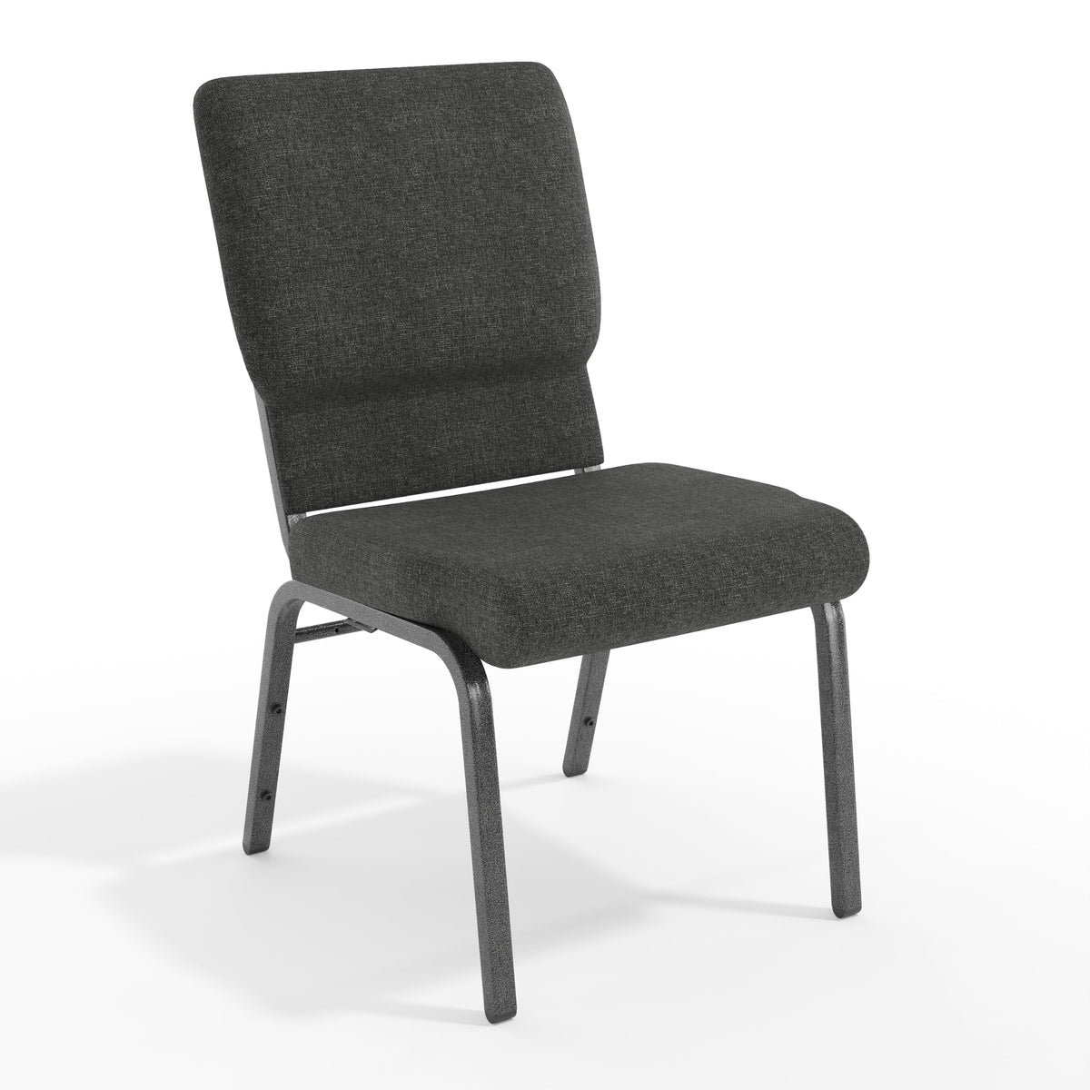 Dark Gray Fabric 18.5" W Stacking Church Chair