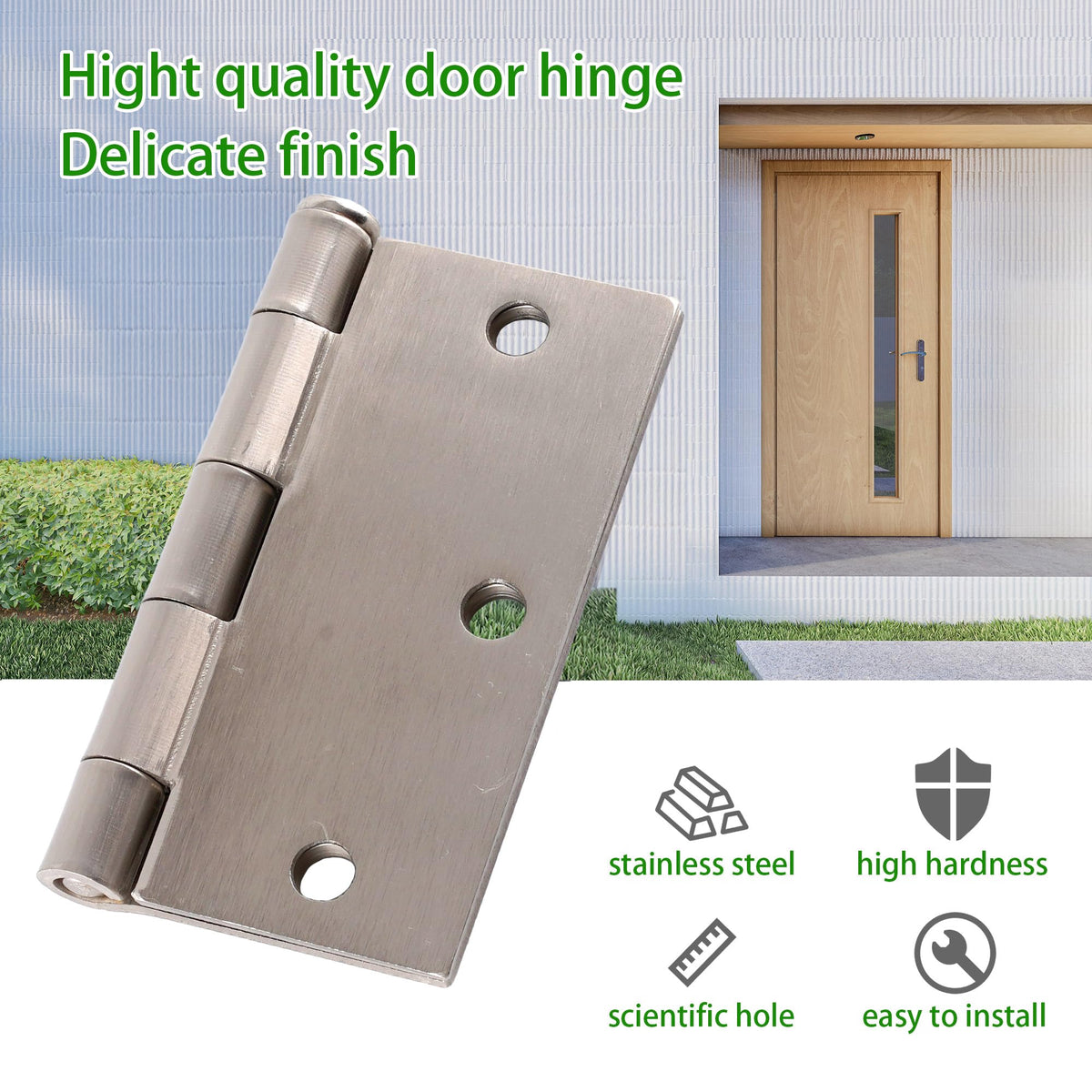 18 Pack Satin Nickel Door Hinges Brushed Nickel 3.5 x 3.5 Inch Door Hinge for Interior Door with Square Corners, 3