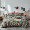 Vintage Style Boho Floral Duvet Cover Queen Percale Cotton Comforter Cover Medallion Paisley Print Bedding Set