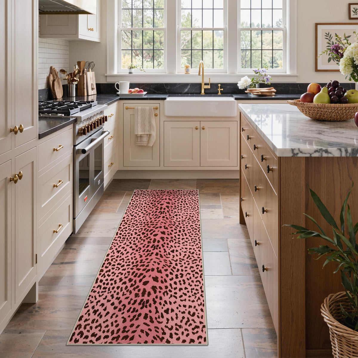 2'6"x6' Leopard Runner Rug Bathroom Kitchen Non Slip