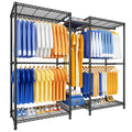 E12 Pro Clothes Rack,Heavy Duty Freestanding Garment Rack with Shelves,Metal Clothing Closet Storage System for