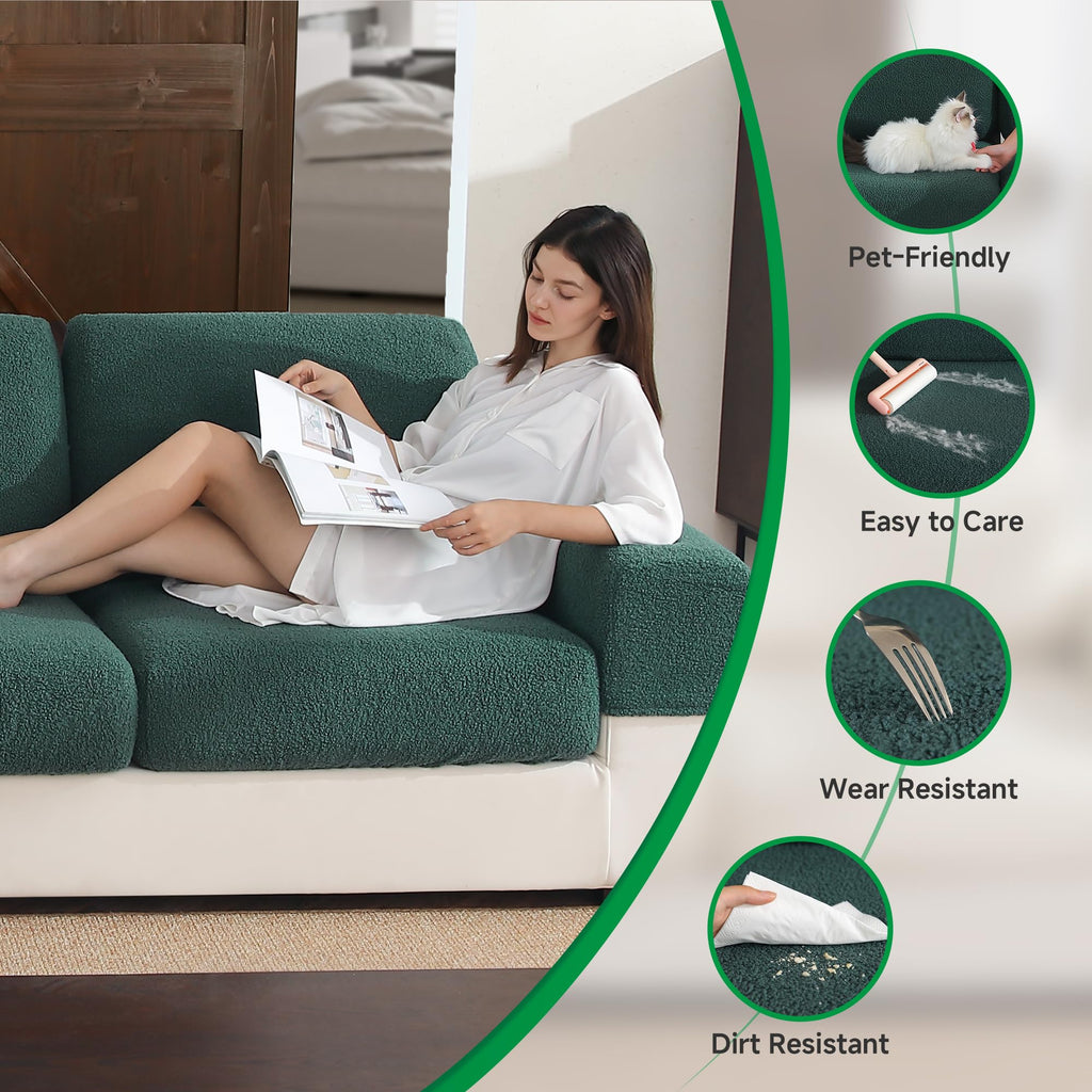 Couch Cushion Covers for Sectional Sofa, Stretch Soft Sofa Slipcovers