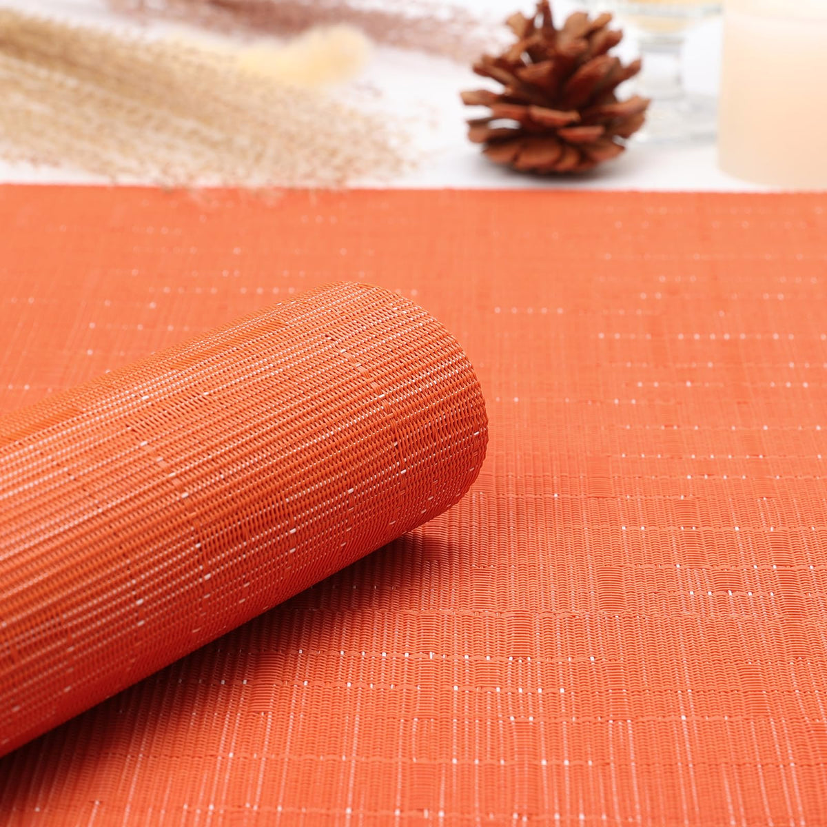 Orange Placemats Set of 8 for Dining Table Thanksgiving Placemats
