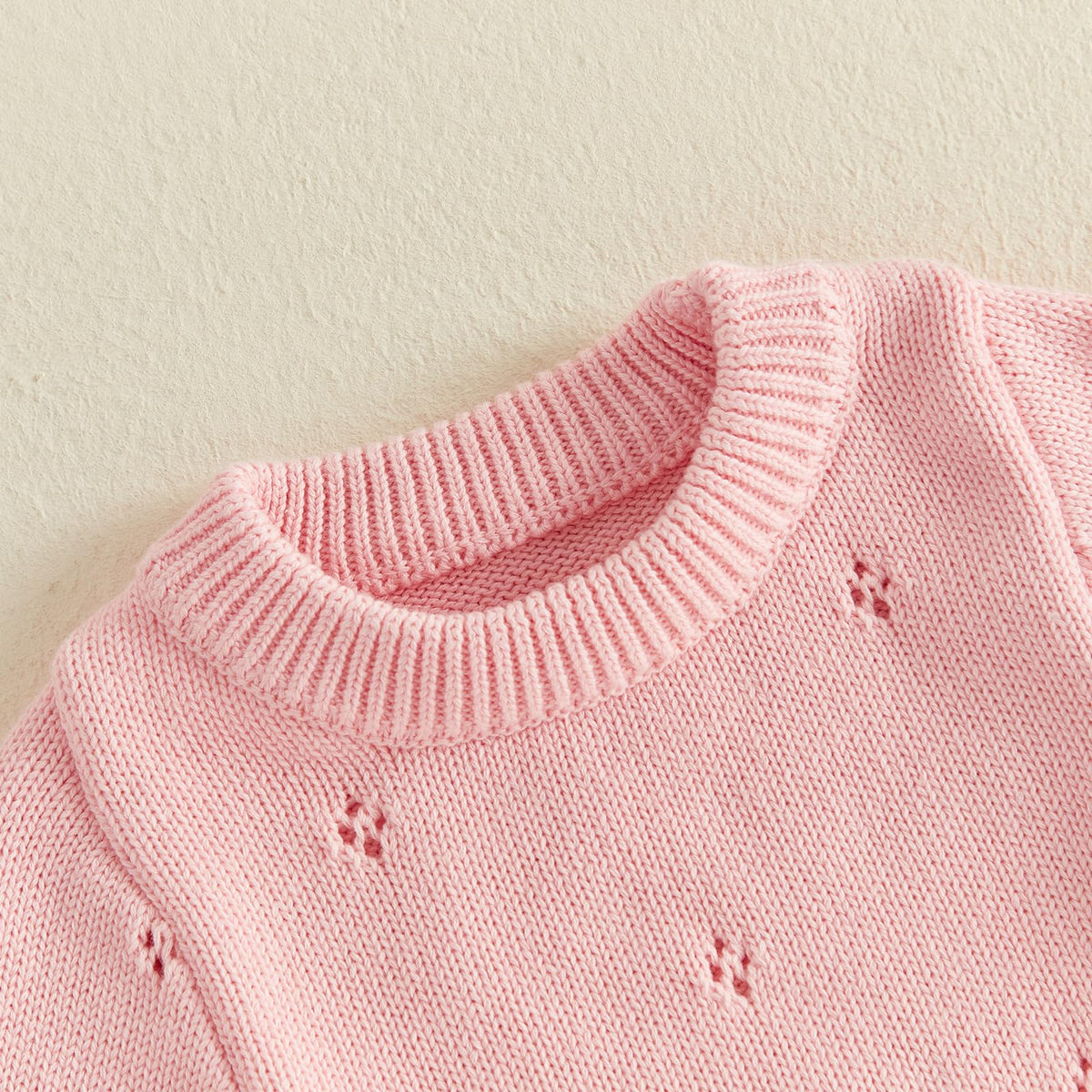 Newborn Baby Girl Ruffle Knit Sweater Romper Coming Home Outfit