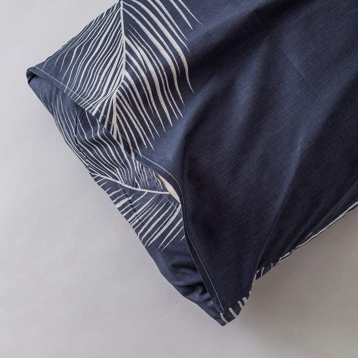 Navy Blue Botanical Duvet Cover 100% Cotton 3 Pcs Set