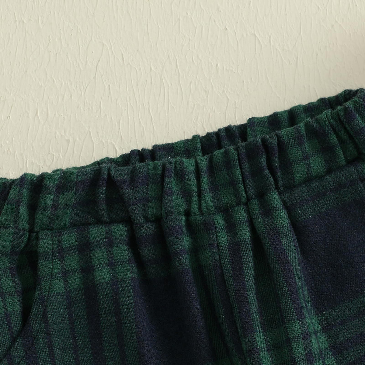 Toddler Baby Boy Girl Gingham Pants Retro Flannel Plaid Pants Fall Winter Elastic Waist Long Trousers with Pockets