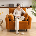 Oversized Accent Chair with Seats Storage, Comfy Living Room Chairs with 2 Throw Pillow, Upholstered Mid-Century